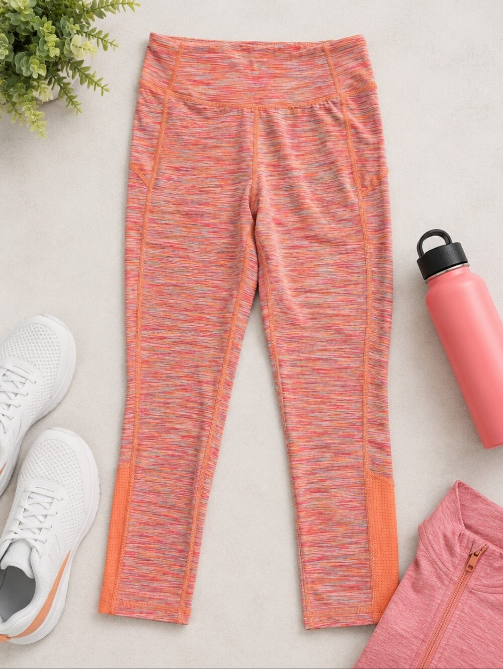 Danskin Now Pink Multi Space-Dye Kids Leggings
